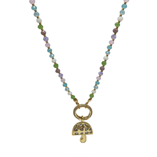 Mushroom Beaded Necklace