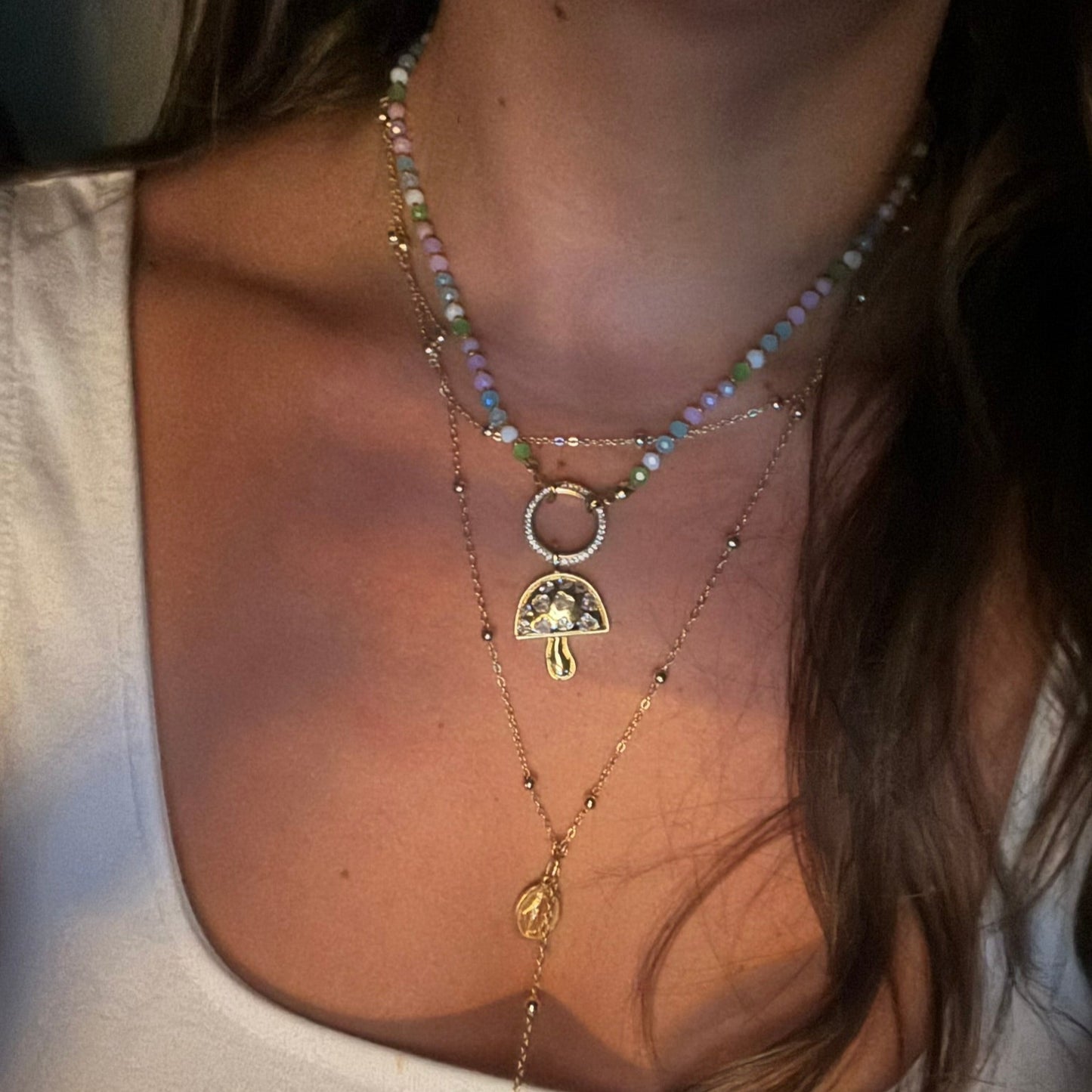 Mushroom Beaded Necklace
