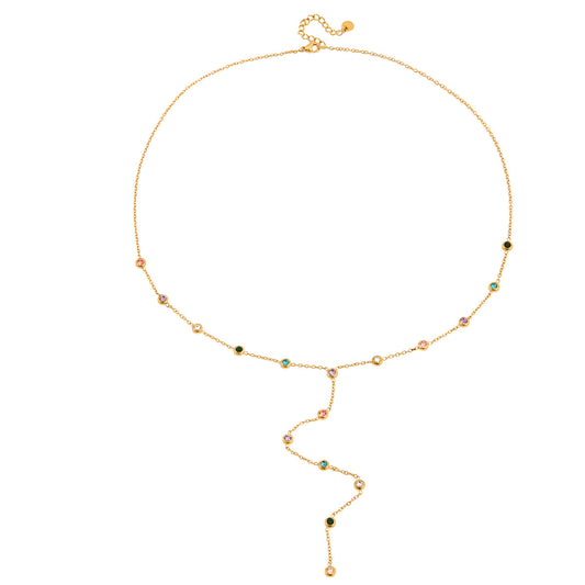 Hana Rainbow Lariat Necklace
